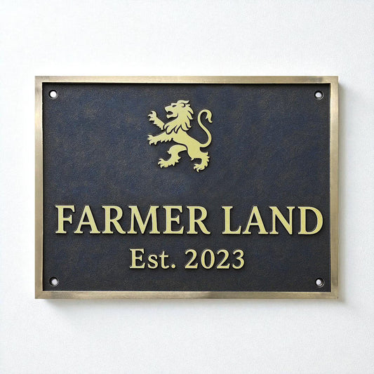 Custom Brass & Bronze Plaque - Personalized Cast Metal Sign for Home, Office & Memorials